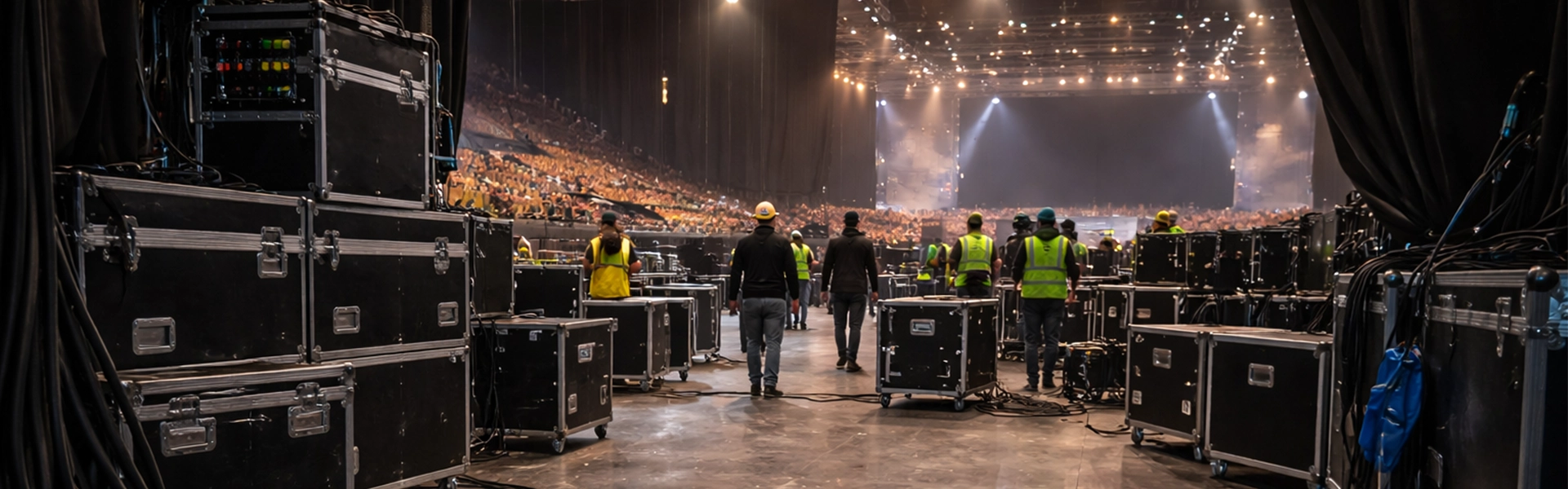 Coulisses grande production — technique de scène Art Media Entertainment